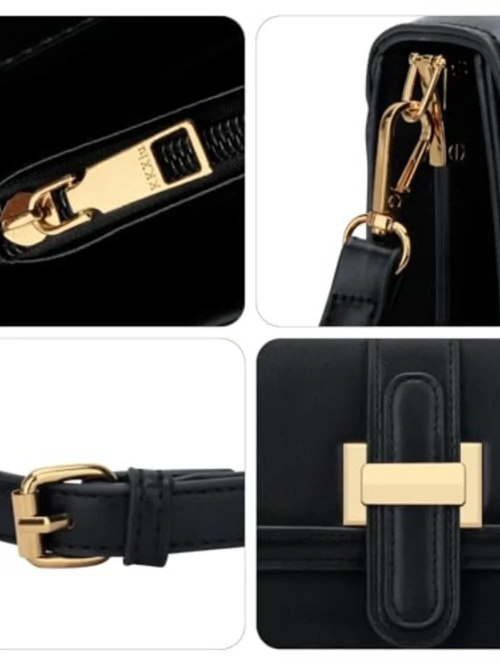 PU Leather Crossbody Bag with Top Handle and Adjustable Strap